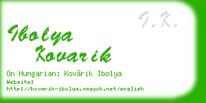 ibolya kovarik business card
