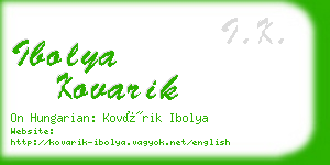 ibolya kovarik business card